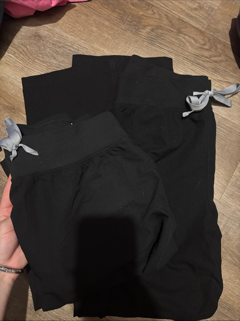 Two FIGS women’s Black Scrub Drawstring Pants